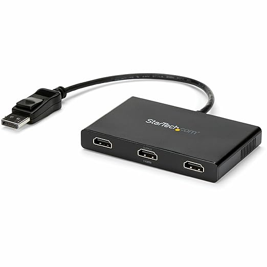 StarTech.com 3-Port Multi Monitor Adapter - DisplayPort 1.2 to 3X HDMI MST Hub - Triple 1080p HDMI Monitors - Extended or Cloned Display Mode - Windows PCs Only - DP to 3X HDMI Splitter (MSTDP123HD)
