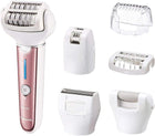 Panasonic ESEL8A Pink Rechargeable Epilator with Pumice Stone, 9-Piece Set