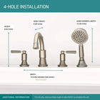 DELTA FAUCET PTT4523-BN Westchester Roman Tub Trim Kit with Hand Shower, Brushed Nickel