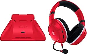 Razer Essential Duo Bundle for Xbox: Kaira X Wired Headset & Universal Quick Charging Stand for Xbox Controllers - Color Matches Official Xbox Series X|S Controllers (Sold Separately) - Pulse Red