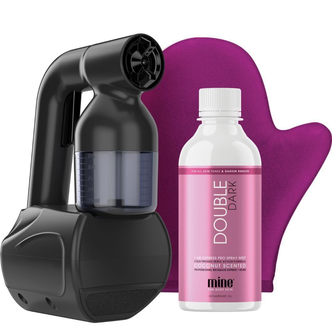 MineTan At Home Spray Tan Machine | Lightweight, Airbrushed Finish, Streak Free Tanning Results, Vegan Friendly, PETA-Approved