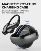 Monster Open Ear AC390 Headphones, Bluetooth 6.0 Earbuds with Stereo Sound, Wireless Headphones 24H Playtime, IPX5 Waterproof, Rotating Charging Case with Lanyard, Ultra-Light Open Ear Earbuds