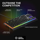 SteelSeries Apex 3 TKL RGB Gaming Keyboard – Tenkeyless Compact Form Factor - 8-Zone RGB Illumination – IP32 Water & Dust Resistant – Whisper Quiet Gaming Switch – Gaming Grade Anti-Ghosting, Black