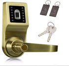 Smart Door Lock,LUOOV Digital Door Lock,Unlock with Remote Control, M1 Card, Code and Key,Handle Direction Reversible (Fingerprint Golden)