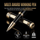 Scriveiner Black Lacquer Rollerball Pen - Stunning Luxury Pen, Real Gold Plating, Schmidt Ink Refill, Best Roller Ball Pen Gift Set for Men & Women, Professional, Executive Office, Nice Pens