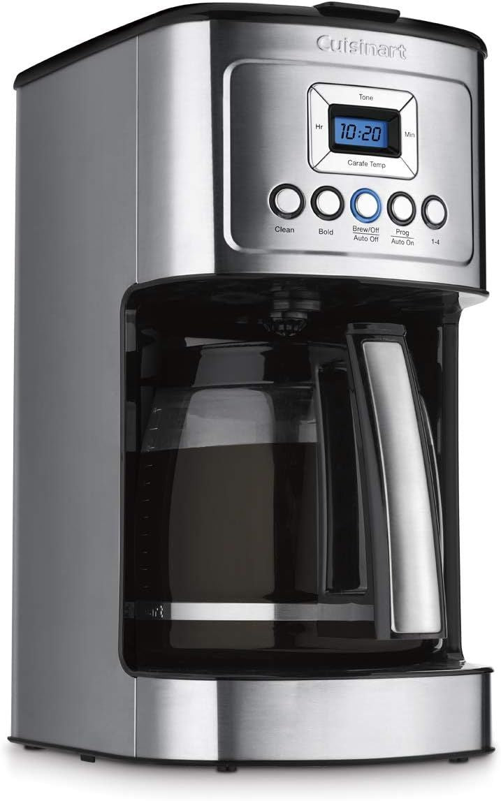 Cuisinart 14-Cup Coffee Maker, Programmable PerfecTemp Glass Carafe Coffee Machine with 1-4 Cup Setting, Brew Strength Control and Brew Pause, Stainless Steel (DCC-3200C)