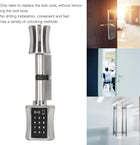 Smart Door Lock - Stainless Steel Brass Cylinder With Emergency Interface for Wooden Iron Security Doors, Keyless Euro Electronic Lock, Low Consumption