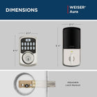 Weiser Aura Satin Nickel Bluetooth Door Lock, Remote Sharing Compatible with Alexa and Google Assistant, Auto Lock, Create, Disable and Delete Codes Via App, Scheduled and Maintain up to 250 Codes