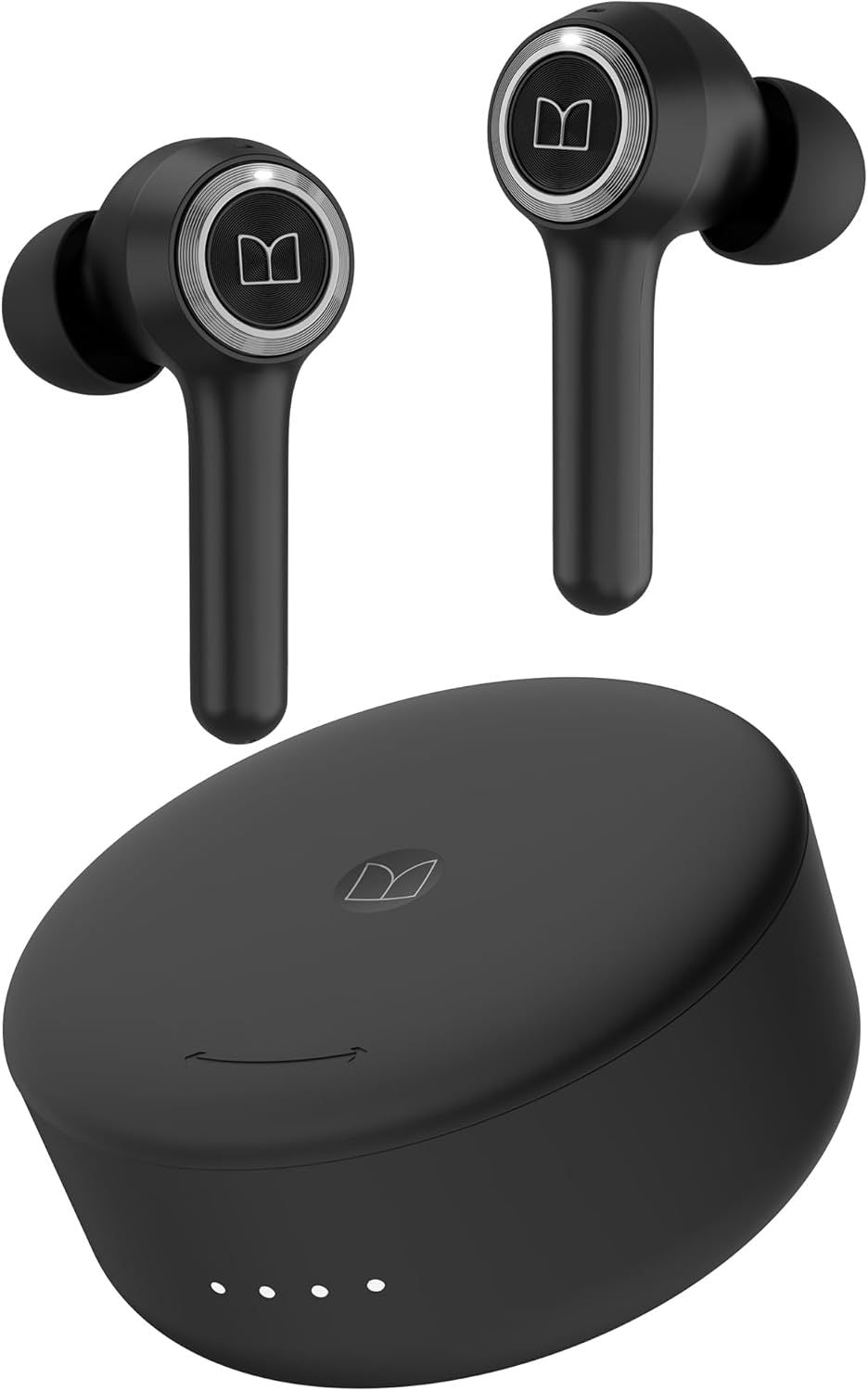 Monster Clarity 102 Plus Wireless Earbuds, Bluetooth Headphones with HiFi Stereo, 4 ENC Mic for Crystal Clear Call, 30H Playtime, Type-C Charging, IPX6 Waterproof in-Ear Ear Buds (Grey Black)