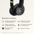 Beats Solo 4 - Wireless Bluetooth On-Ear Headphones, Apple & Android Compatible, Up to 50 Hours of Battery Life - Gold & Black