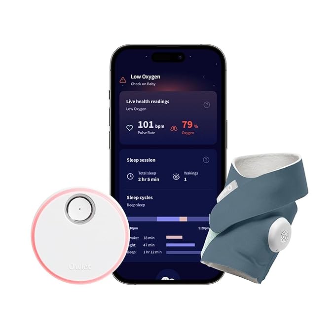 Owlet Dream Sock¬Æ - FDA-Cleared Smart Baby Monitor - Track Live Pulse (Heart) Rate, Oxygen in Infants - Receive Notifications