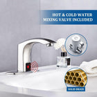 Luxice Sensor Automatic Touchless Bathroom Sink Faucet Hot & Cold Mixer Cover Plate Included Faucet, Brushed Nickell