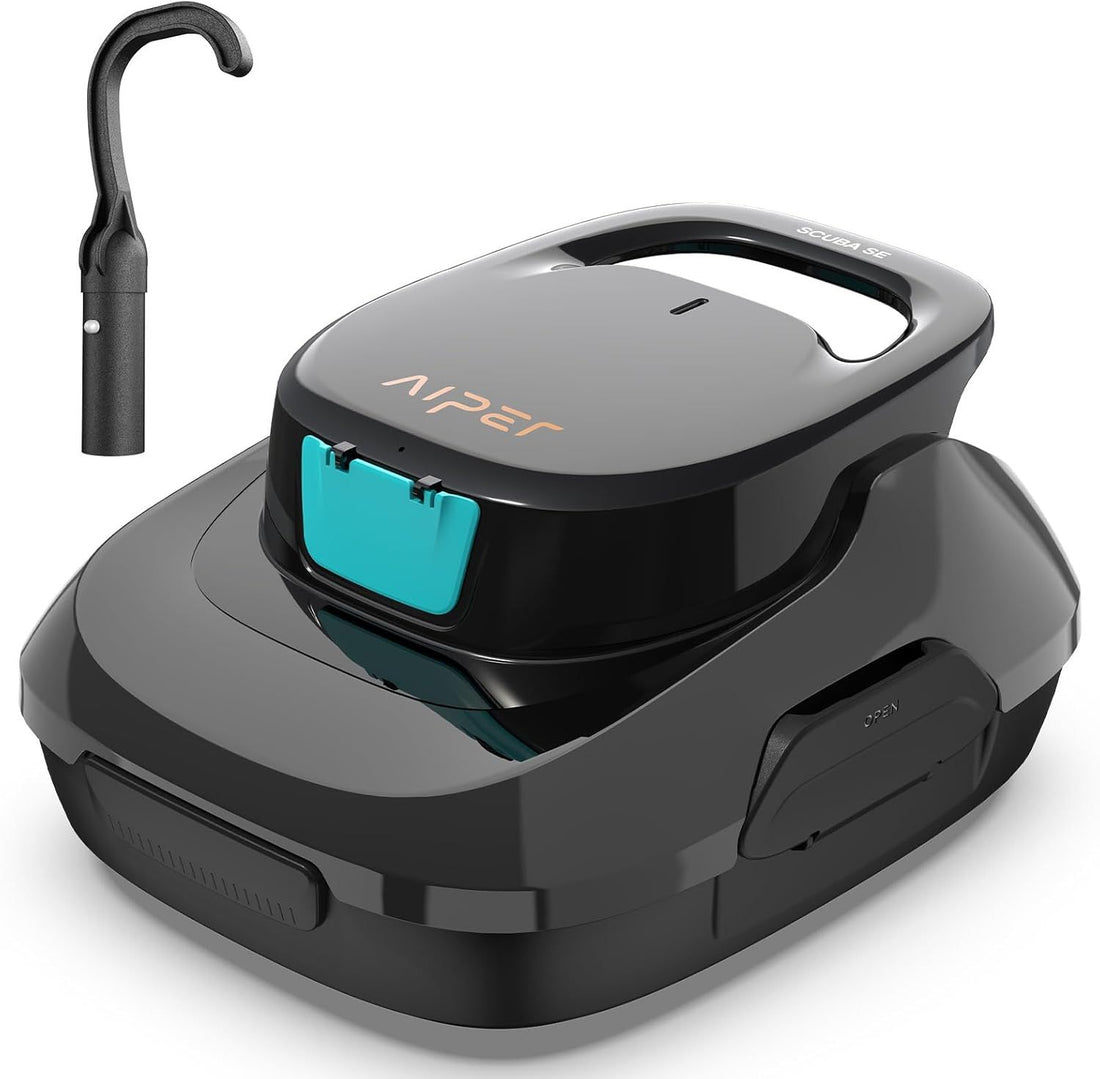 AIPER Scuba SE Cordless Pool Cleaner, Upgrade 95-Min Runtime, Smart Self-Parking, Pool Vacuum for Above-Ground Pools up to 860 Sq.ft, Black