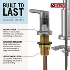 Delta Faucet Arvo Widespread Bathroom Faucet 3 Hole, Gold Bathroom Faucet, Bathroom Sink Faucet, Drain Assembly Included, Champagne Bronze 35840LF-CZ