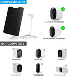 portable solar panel， IP65 Weatherproof Solar Cell Panel 360° Adjustable Wall Mount W/ 9.8ft Micro USB Charging Cable for Arlo Essential Spotlight/XL Spotlight Camera(3pcs)