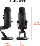 Blue Yeti USB Microphone for PC, Mac, Gaming, Recording, Streaming, Podcasting, Studio and Computer Condenser Mic with Blue VO!CE Effects, 4 Pickup Patterns, Plug and Play - Blackout