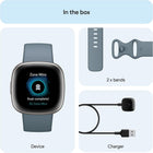 Google Fitbit Versa 4 - Fitness Smartwatch - Waterfall Blue / Platinum | Fitness Smartwatch with Daily Readiness, GPS, 24/7 Heart Rate, 40+ Exercise Modes, Sleep Tracking and More, One Size