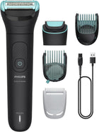 Philips Body Groomer 5000 Series - Trimmer for Men with Triple Protect Shave System, Intimate Trim & Shave, Interchangeable Heads, 100% Showerproof, 100 Min. Runtime, Model BG5490/28