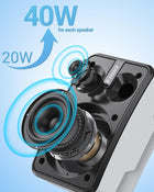 Inwa Outdoor Bluetooth Speakers, IPX5 Waterproof 400W Wall Mount Speaker, Powerful Bass Indoor/Outdoor Sound System, Wireless Sync Up to 100 Speakers, Suitable for Patio/Porch/Gazebo/Garage(Pair)