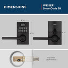 Weiser Smartcode 10 Matte Black Keyless Entry Door Lock with Handle/Deadbolt Lock, Keypad Door Lock with Auto Lock, Up to 30 User Codes, Electronic Door Handles/Door Locks for Entry Door & Garage