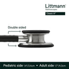3M Littmann Classic III Monitoring Stethoscope, 5620, More Than 2X as Loud*, Weighs Less**, Stainless Steel Chestpiece, 69 cm (27) Black Tube