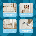 Carlson Extra Tall Walk Through Pet Gate with Small Pet Door, Includes 4-Inch Extension Kit, 4 Pack Pressure Mount Kit and 4 Pack Wall Mount Kit