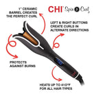 CHI Spin N Curl, Curling Iron For Healthy & Shiny Effortless Curls & Waves, Provides Preset Temperature Settings For Each Hair Texture, Onyx Black