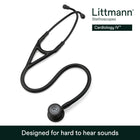 3M Littmann Cardiology IV Diagnostic Stethoscope, 6163, More Than 2X as Loud*, Weighs Less**, Stainless Steel Black-Finish Chestpiece, 69 cm (27\) Black Tube, Stem, and Headset