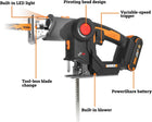 WORX WX550L 20V Axis 2-in-1 Reciprocating Saw and Jigsaw with Orbital Mode, Variable Speed and Tool-Free Blade Change