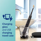 Philips Sonicare DiamondClean Smart 9500 Electric Toothbrush - Sonic Toothbrush with App, Pressure Sensor, 15 Brushing Settings, Replacement Reminder, USB Charging Travel Case, Black, Model HX9923/11