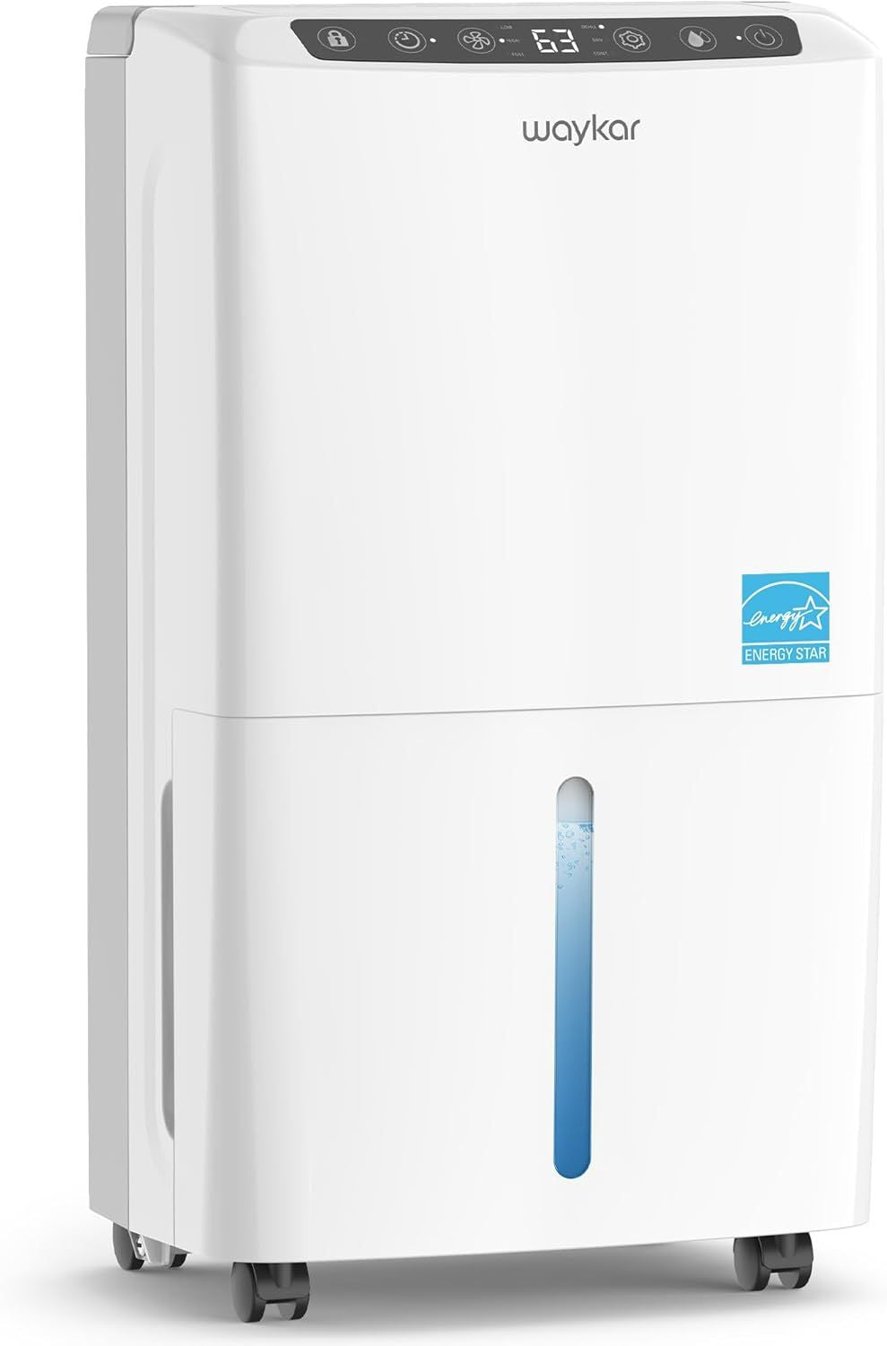 Waykar 2,000 Sq. Ft Energy Star Dehumidifier for Home and Basements, with Auto or Manual Drainage, 0.6 Gal Water Tank Capacity