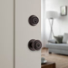Kwikset Cove Venetian Bronze Exterior Single-Cylinder Deadbolt and Keyed Entry Door Knob Combo Pack ft. SmartKey Security