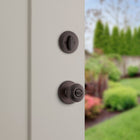 Kwikset Cove Venetian Bronze Exterior Single-Cylinder Deadbolt and Keyed Entry Door Knob Combo Pack ft. SmartKey Security