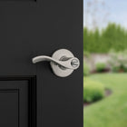 Kwikset Balboa Satin Nickel Exterior Keyed Entry Door Handle ft. SmartKey Security
