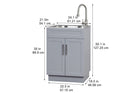 Style Selections 21.4-in x 24.1-in 1 -Basin Light Gray Freestanding Utility tub with Cabinet with Drain with Faucet