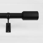 Origin 21 72-in to 144-in Matte Black Iron Single Curtain Rod with Finials