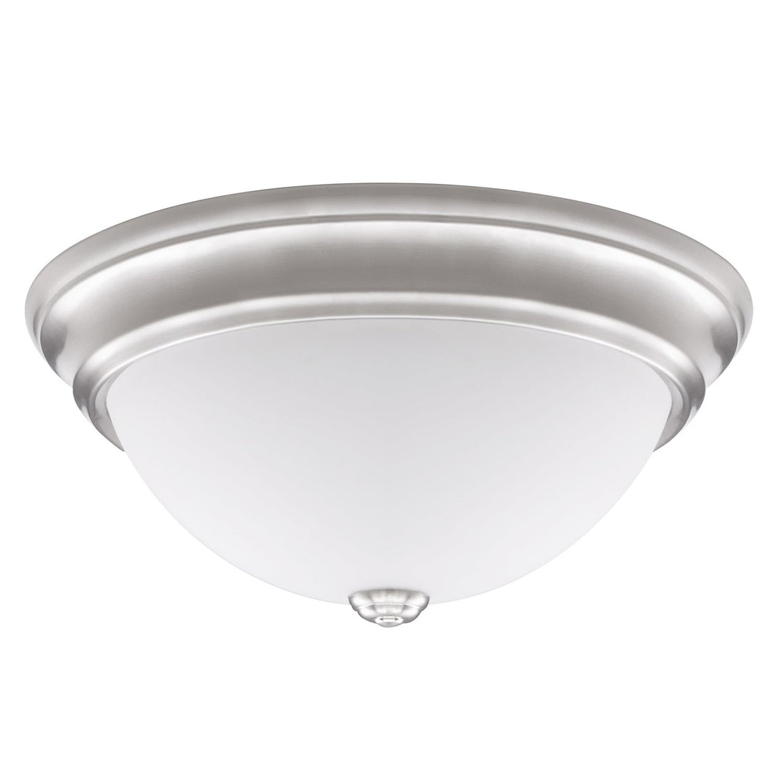 Project Source 13-in Brushed Nickel Indoor 1 -Light LED Flush Mount Light with Frosted Glass
