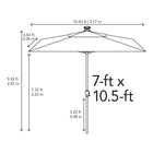 allen + roth 10.5-ft Aluminum Navy No-tilt Market Patio Umbrella with Lights