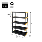 Project Source 48-in W x 20-in D x 72-in H 5 -Tier Heavy Duty Black Plastic Utility Shelving Unit