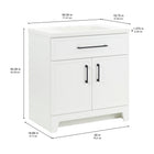 Style Selections Potter 30-in True White Single Sink Bathroom Vanity with White Cultured Marble Top (Fully Assembled)