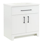 Style Selections Potter 30-in True White Single Sink Bathroom Vanity with White Cultured Marble Top (Fully Assembled)