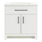 Style Selections Potter 30-in True White Single Sink Bathroom Vanity with White Cultured Marble Top (Fully Assembled)