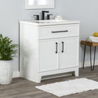 Style Selections Potter 30-in True White Single Sink Bathroom Vanity with White Cultured Marble Top (Fully Assembled)