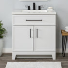 Style Selections Potter 30-in True White Single Sink Bathroom Vanity with White Cultured Marble Top (Fully Assembled)