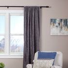 Origin 21 72-in to 144-in Matte Black Iron Single Curtain Rod with Finials