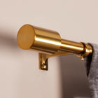 Origin 21 36-in to 72-in Brushed Gold Iron Single Curtain Rod with Finials