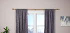 Origin 21 36-in to 72-in Brushed Gold Iron Single Curtain Rod with Finials