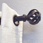 allen + roth 72-in to 144-in Gloss Venetian Gold Steel Single Curtain Rod with Finials
