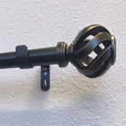 allen + roth 72-in to 144-in Gloss Venetian Gold Steel Single Curtain Rod with Finials