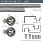allen + roth 72-in to 144-in Gloss Venetian Gold Steel Single Curtain Rod with Finials